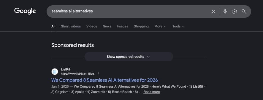 ListKit ranking #1 for Seamless AI alternatives